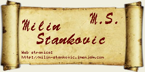 Milin Stanković vizit kartica